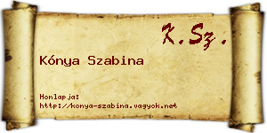 Kónya Szabina névjegykártya